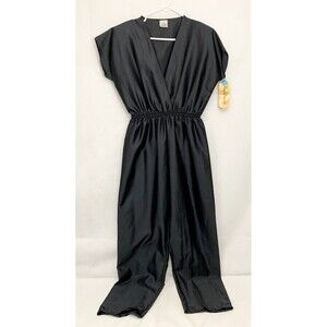 NWT Taryn Alexander Black Body Suit M Medium 21” Short Sleeve One Piece Vintage